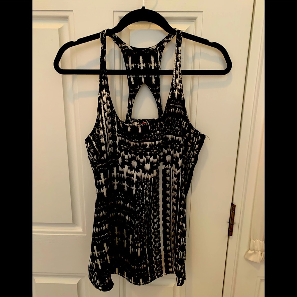 Black and white tank top with racer back. eight sixty brand. Size medium